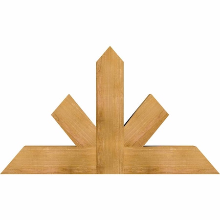 Ekena Millwork Saratoga Rough Sawn Timber Gable Bracket, Western Red Cedar, 48"W x 28"H x 6"D x 6"F, 14/12 Pitch GBW048X28X0606SAR00RWR
